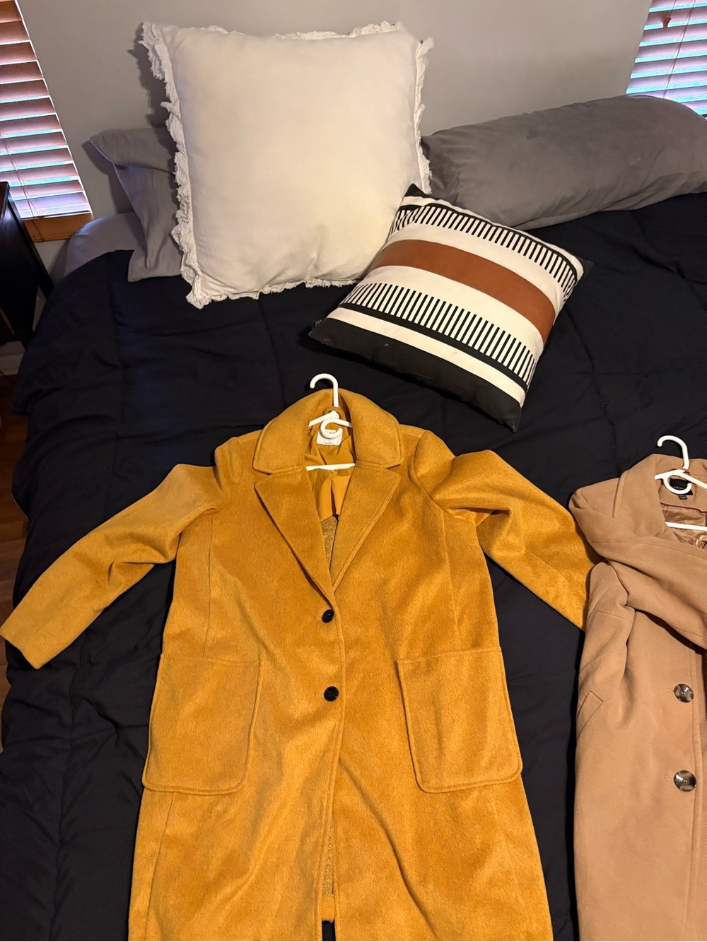Old Navy Mustard Trench Coat in Golden Yellow